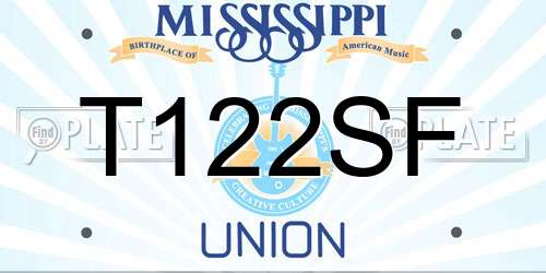 T122SF Mississippi License Plate