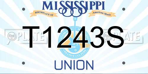 T1243S Mississippi License Plate