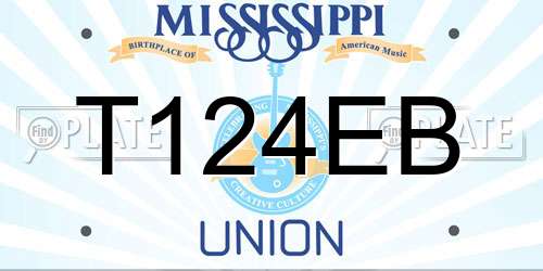 T124EB Mississippi License Plate