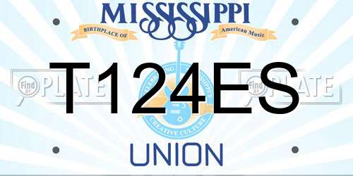 T124ES Mississippi License Plate