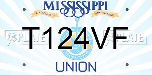 T124VF Mississippi License Plate