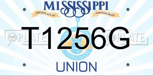 T1256G Mississippi License Plate