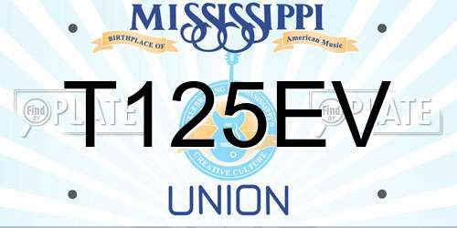 T125EV Mississippi License Plate