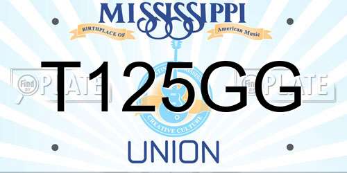 T125GG Mississippi License Plate