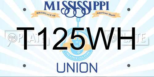 T125WH Mississippi License Plate