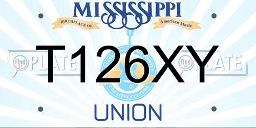 T126XY Mississippi License Plate