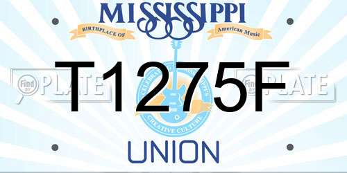 T1275F Mississippi License Plate