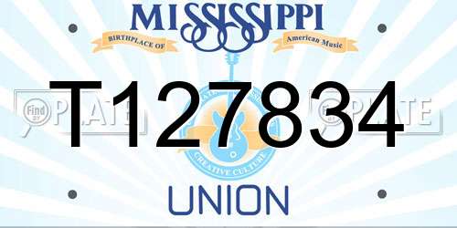 T127834 Mississippi License Plate
