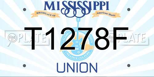 T1278F Mississippi License Plate