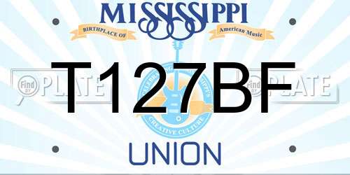 T127BF Mississippi License Plate
