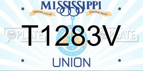 T1283V Mississippi License Plate