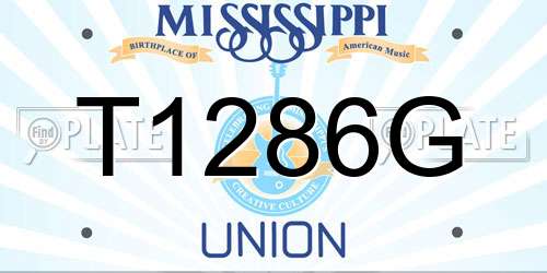 T1286G Mississippi License Plate