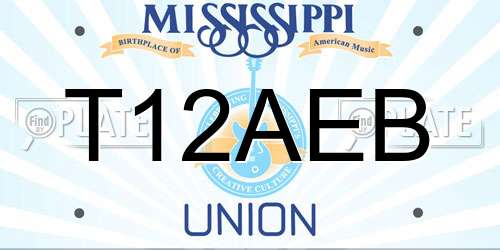 T12AEB Mississippi License Plate