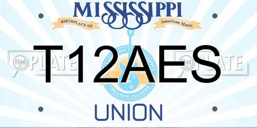 T12AES Mississippi License Plate