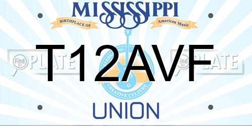 T12AVF Mississippi License Plate