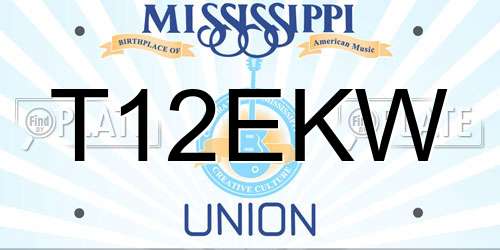 T12EKW Mississippi License Plate