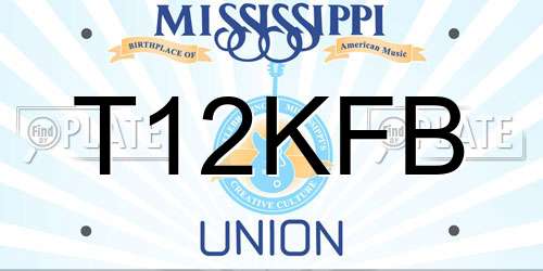 T12KFB Mississippi License Plate