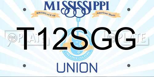 T12SGG Mississippi License Plate