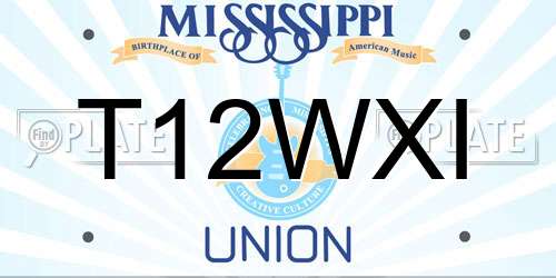 T12WXI Mississippi License Plate