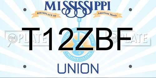 T12ZBF Mississippi License Plate