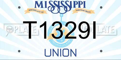 T1329I Mississippi License Plate