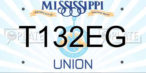 T132EG Mississippi License Plate
