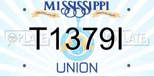 T1379I Mississippi License Plate