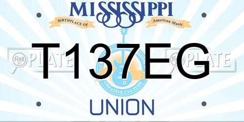 T137EG Mississippi License Plate
