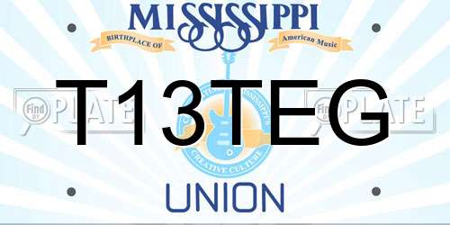 T13TEG Mississippi License Plate
