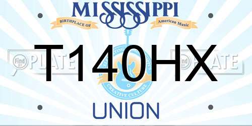 T140HX Mississippi License Plate