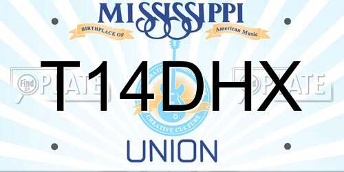 T14DHX Mississippi License Plate