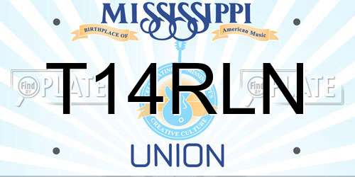 T14RLN Mississippi License Plate