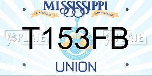 T153FB Mississippi License Plate