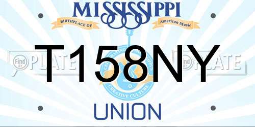 T158NY Mississippi License Plate