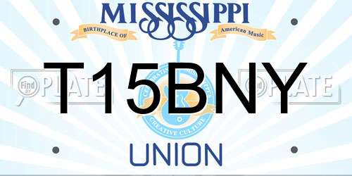 T15BNY Mississippi License Plate