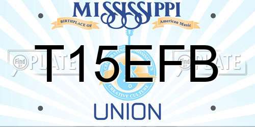 T15EFB Mississippi License Plate