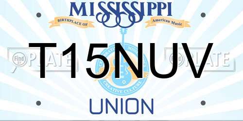 T15NUV Mississippi License Plate
