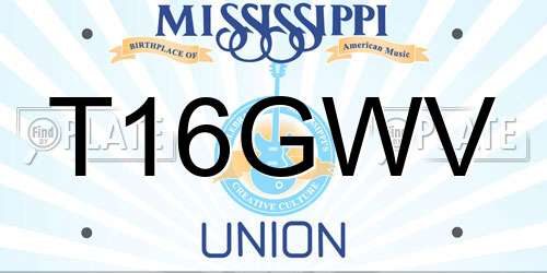 T16GWV Mississippi License Plate