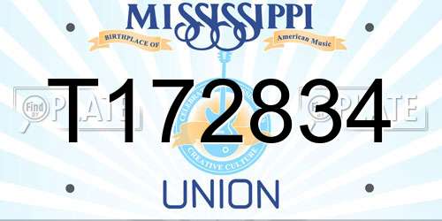 T172834 Mississippi License Plate