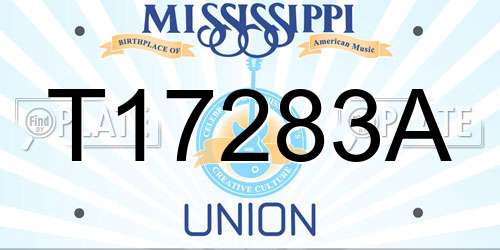 T17283A Mississippi License Plate