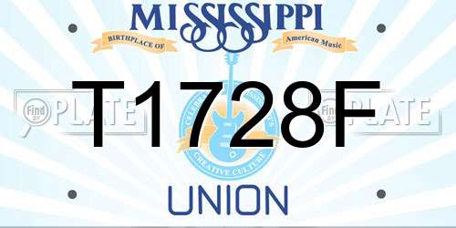 T1728F Mississippi License Plate