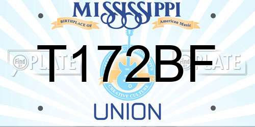 T172BF Mississippi License Plate