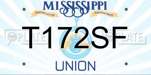 T172SF Mississippi License Plate