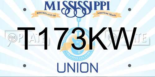 T173KW Mississippi License Plate
