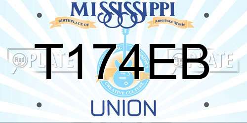 T174EB Mississippi License Plate