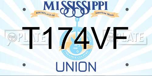 T174VF Mississippi License Plate