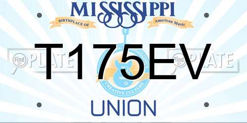 T175EV Mississippi License Plate