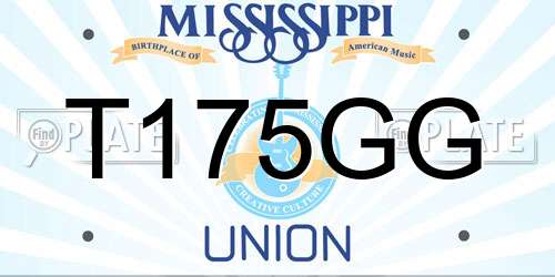 T175GG Mississippi License Plate