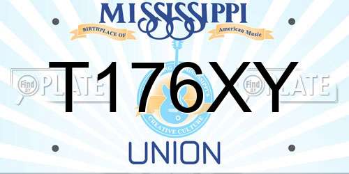 T176XY Mississippi License Plate