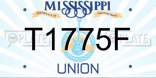 T1775F Mississippi License Plate